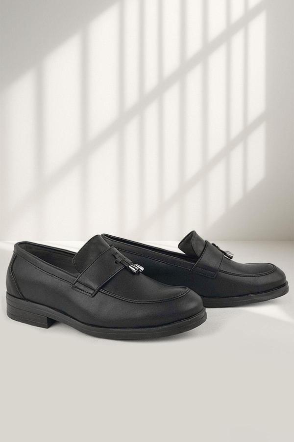 Rakerplus Loafer Siyah Mat Erkek Klasik Çocuk Ayakkabı - Image 1