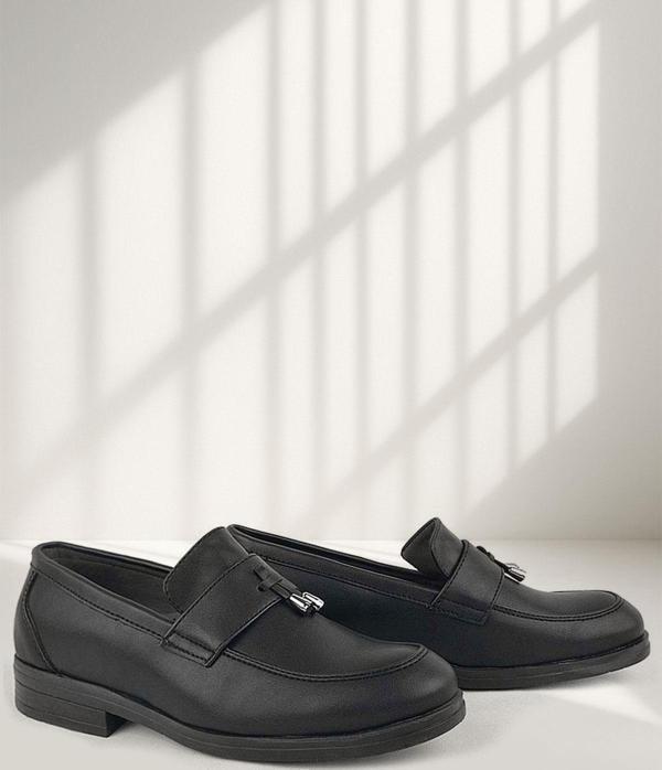 Rakerplus Loafer Siyah Mat Erkek Klasik Çocuk Ayakkabı - Image 1