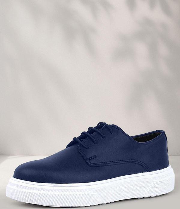 Rakerplus Derby Lacivert Mat Beyaz Taban Çocuk Klasik Ayakkabı - Image 1