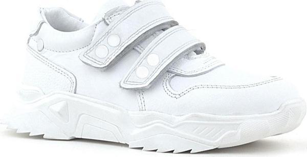 Rakerplus Hakiki Deri Beyaz Metal Detaylı Kız Çocuk Sneakers Ayakkabı - Image 1