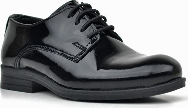 Rakerplus Hakiki Deri Siyah Rugan Bağcıklı Oxford Çocuk Okul Ayakkabısı - Image 1