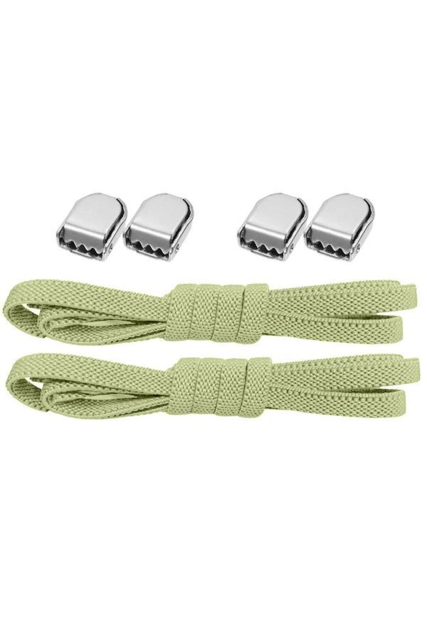 Akıllı Kilitli Ayarlanabilir Yeşil 6 MM Lastik Pratik Bağcık 1 Çift - Image 1