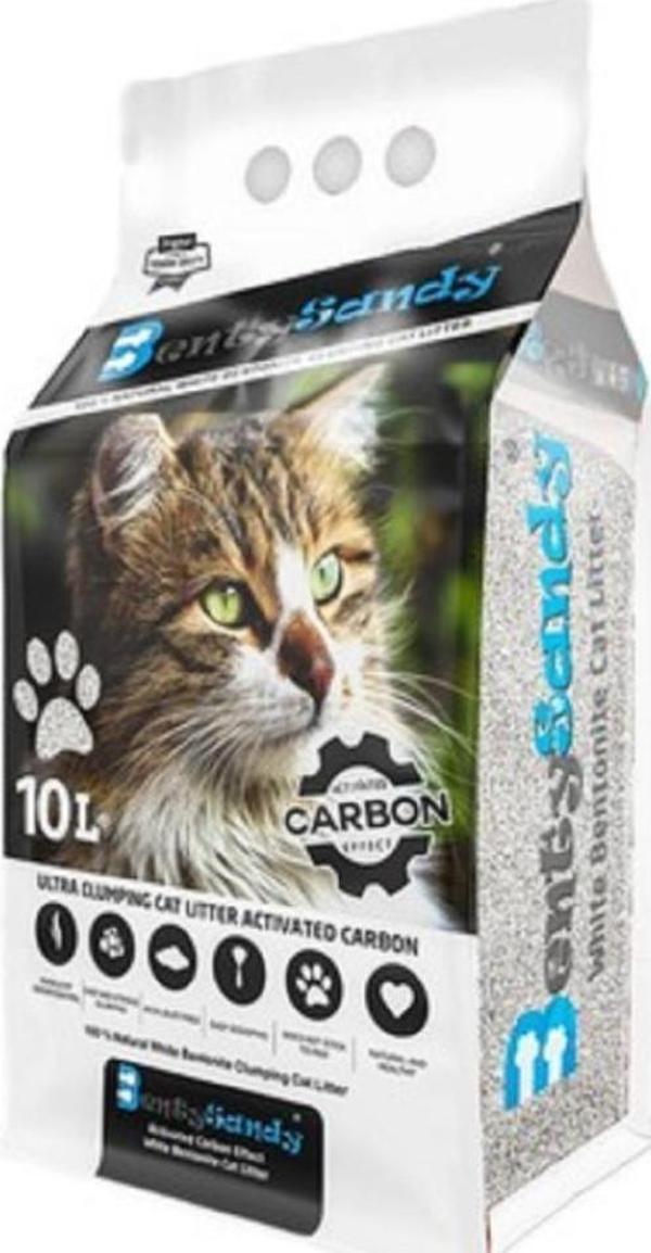 Bentysandy Aktif Karbonlu Bentonit  Kedi Kumu 10 Lt - Image 1