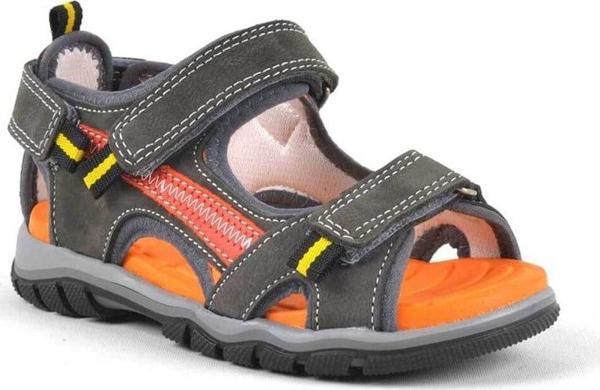 Hakiki Deri Gri Cırtlı Erkek Çocuk Outdoor Sandalet - Image 1