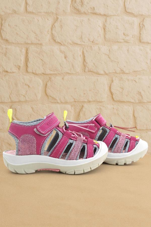 Rakerplus Artico Hakiki Deri Pembe Çocuk Sandalet - Image 1