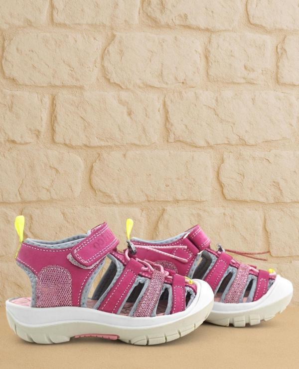 Rakerplus Artico Hakiki Deri Pembe Çocuk Sandalet - Image 1