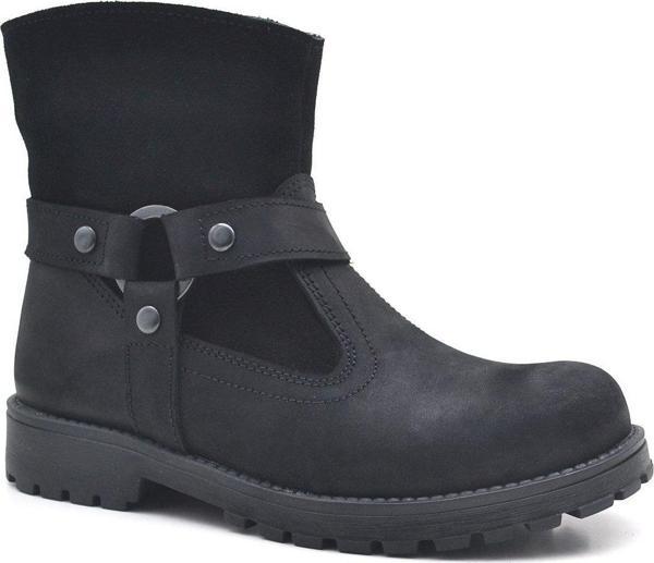 Rakerplus Garuda Hakiki Deri Siyah Fermuarlı Çocuk Bot - Image 1