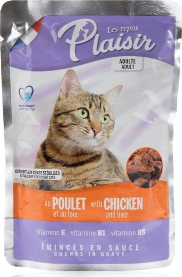 Plaisir Pouch Tavuklu Ciğerli Kedi Konservesi 100 Gr - Image 1