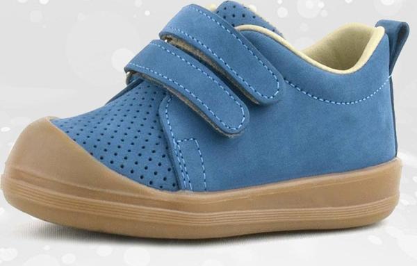 Rakerplus Sonic Hakiki Deri Lacivert Cırtlı Anatomik Bebek Spor Ayakkabı Sneaker - Image 1
