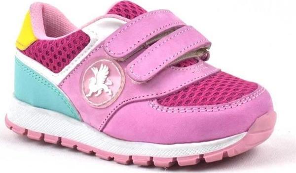 Rakerplus Hakiki Deri Pembe Cırtlı Kız Bebek Spor Ayakkabı - Image 1