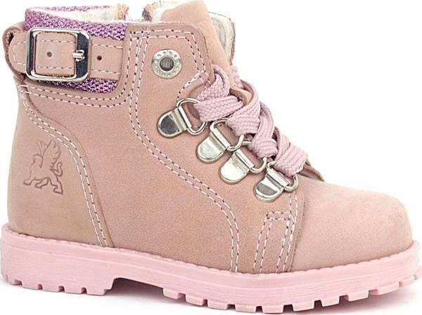 Rakerplus Griffon Hakiki Deri Pembe Simli Fermuarlı Kız Bebek Bot - Image 1
