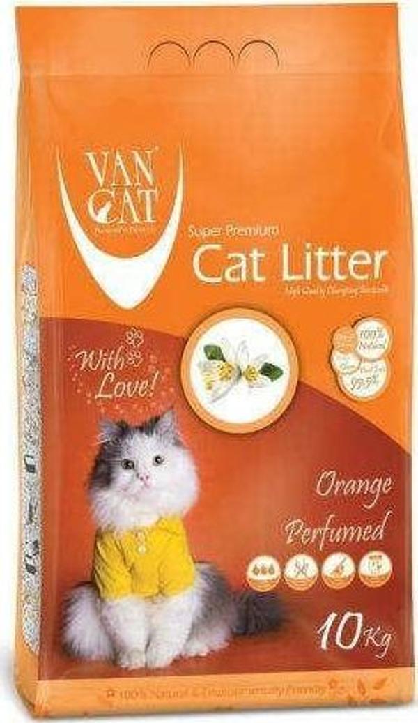 VanCat Portakal Kokulu Bentonit Kedi Kumu İnce Taneli 10 Kg - Image 1