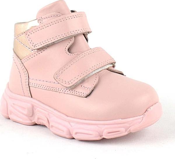 Rakerplus Hakiki Deri Pembe Cırtlı Kız Bebek Bot - Image 1