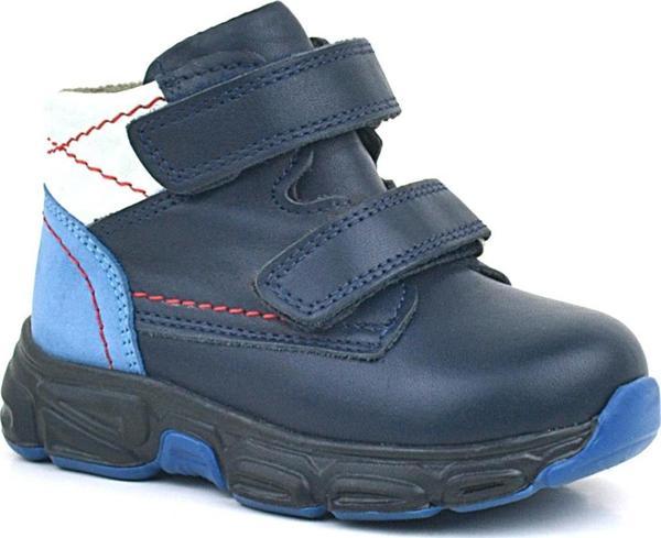 Rakerplus Hakiki Deri Lacivert Cilt Kürklü Bebek Spor Bot Ayakkabı - Image 1