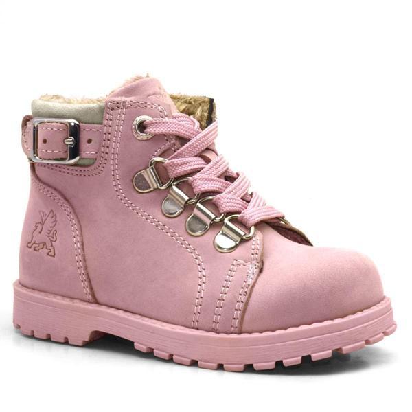 Rakerplus Griffon Hakiki Deri Pembe Fermuarlı Kışlık Kız Bebek Bot - Image 1