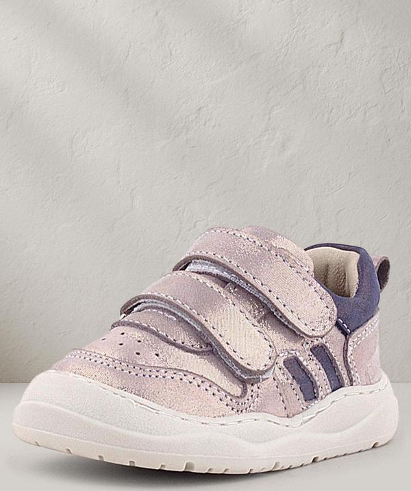 Rakerplus Schaggy Hakiki Deri Parlak Pudra Mor Bebek Spor Ayakkabı - Image 1