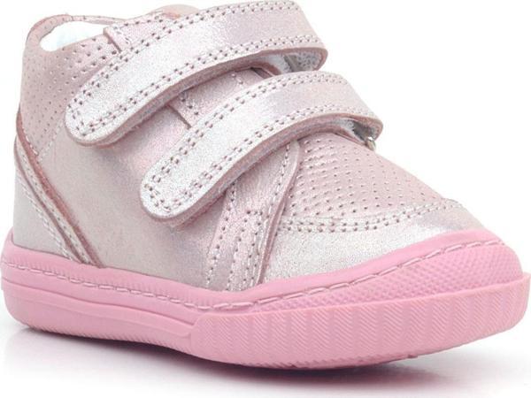 Rakerplus Raya Hakiki Deri Pembe Simli Cırtlı Kız Bebek Bot - Image 1
