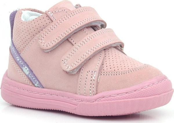 Rakerplus Raya Hakiki Deri Pembe Cırtlı Kız Bebek Bot - Image 1