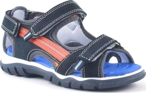 Hakiki Deri Lacivert Cırtlı Erkek Çocuk Outdoor Sandalet - Image 1