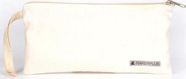 Rakerplus Krem 21x10 cm Fermuarlı Gabardin Kumaş Kalemlik - Image 1
