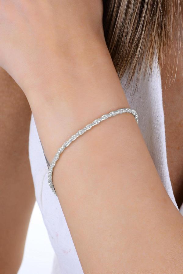 Gümüş top zincir detaylı burgulu İtalyan bileklik [barcode] - Image 1