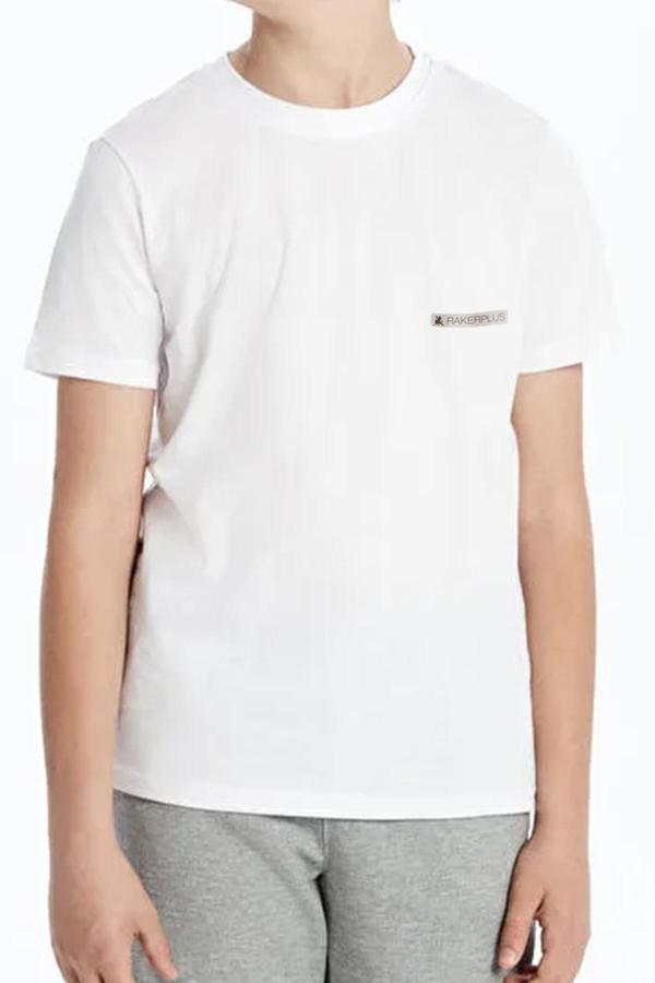 Rakerplus Beyaz %100 Pamuk Unisex Kısa Kollu Çocuk Tişört - Image 1