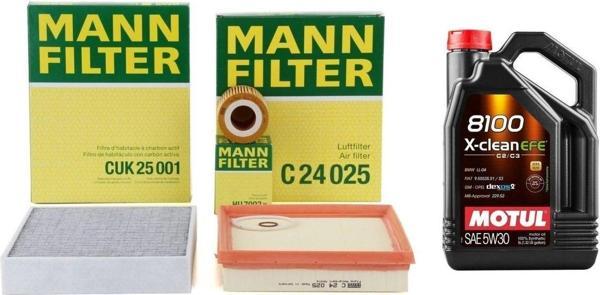 Bmw F20 Kasa (120I) Periyodik Bakım Filtre Seti Motul 5W30 Efe 5lt (Mann) - Image 1