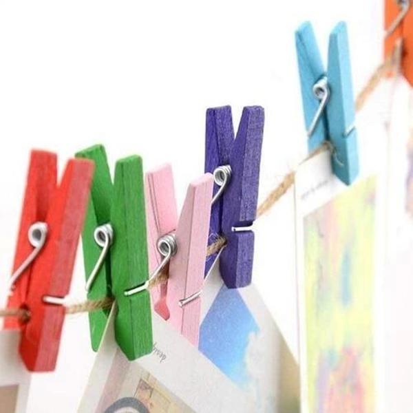 Ahşap Renkli Mini Mandal 100 Adet - Image 1