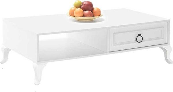Adore Mobilya Country Orta Sehpa - Mat Lake Beyaz 103x42x60 Cm (GXYXD) - Image 1