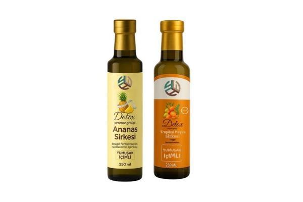 Promar DETOX TROPİKAL MEYVE SİRKESİ 250 ML +  Ananas Sirkesi Doğal Fermantasyon Pineapple Vinegar 250 ML - Image 1