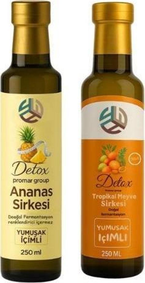 Promar DETOX TROPİKAL MEYVE SİRKESİ 250 ML +  Ananas Sirkesi Doğal Fermantasyon Pineapple Vinegar 250 ML - Image 1
