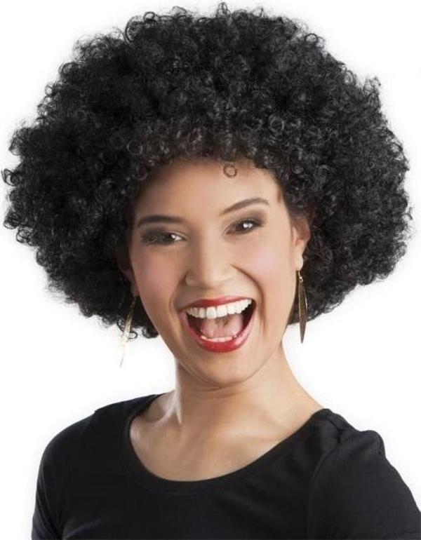 Siyah Renk Kıvırcık Afro Bonus Parti Peruğu - Image 1