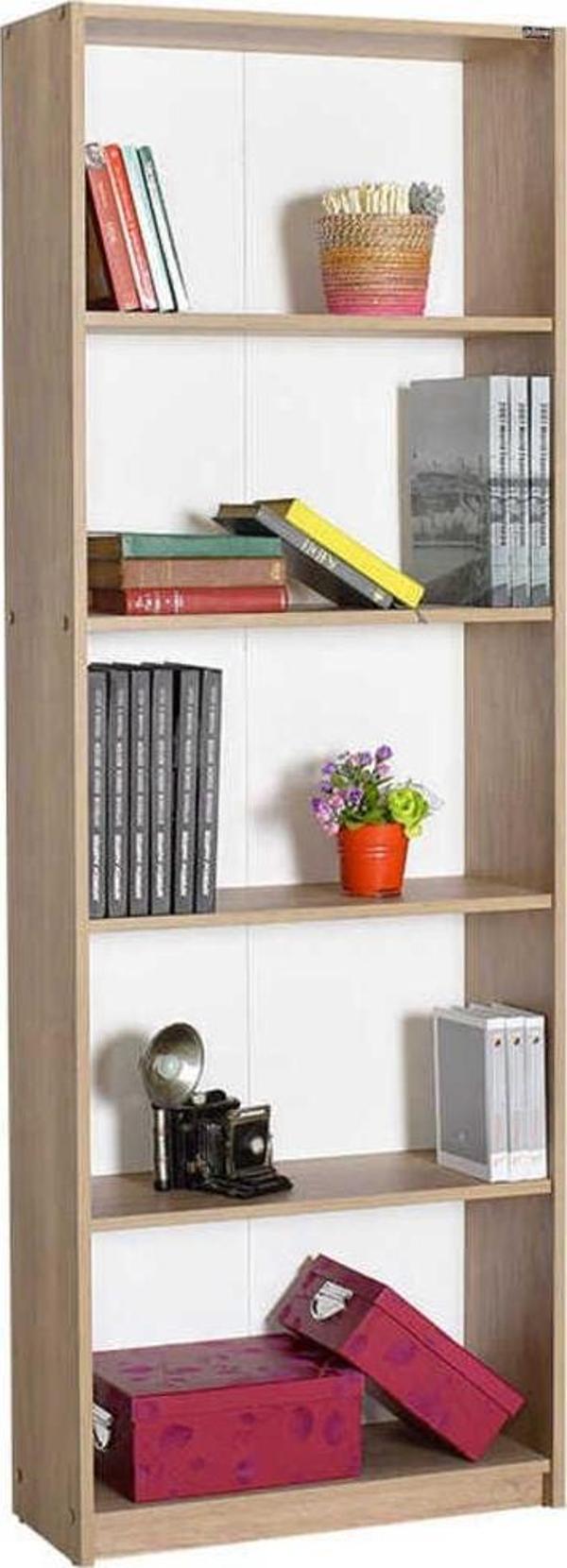 Adore Mobilya Modern 5 Raflı Kitaplık - Açık Ceviz(tori) 64x182x26 Cm (gxyxd) - Image 1