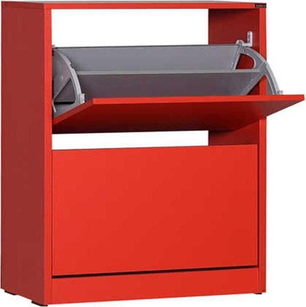 Adore Mobilya Flat Duo 2 Katlı Geniş Ayakkabılık-kırmızı 73x84x26 Cm (gxyxd) - Image 1