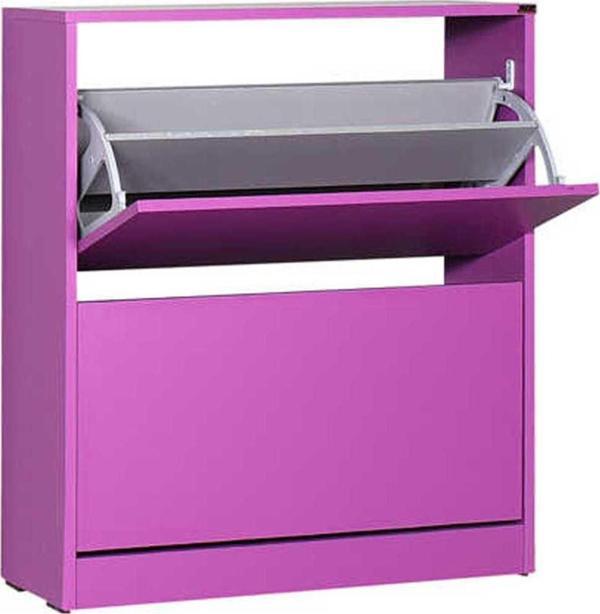 Adore Mobilya Flat Duo 2 Katlı Geniş Ayakkabılık-mor 73x84x26 Cm (gxyxd) - Image 1