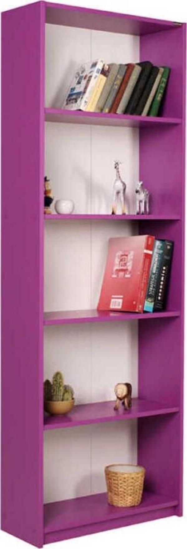 Adore Mobilya Modern 5 Raflı Kitaplık - Mor - Image 1