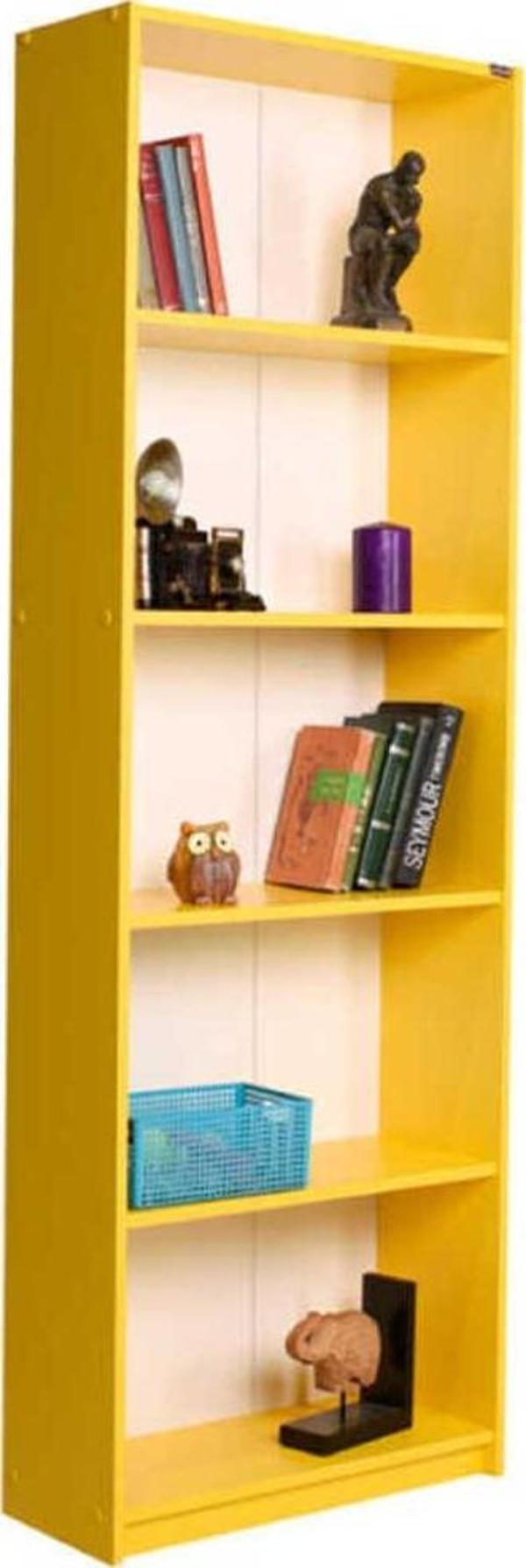 Adore Mobilya Modern 5 Raflı Kitaplık - Sarı - Image 1