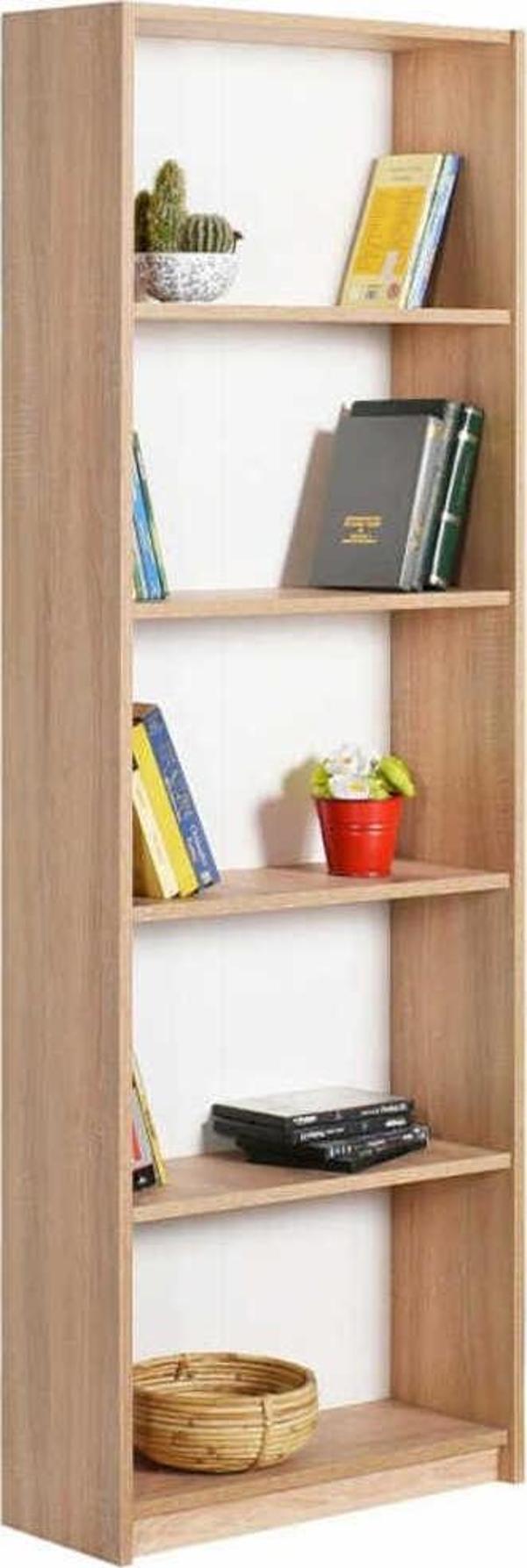 Adore Mobilya Modern 5 Raflı Kitaplık - Sonoma 64x182x26 Cm (gxyxd) - Image 1