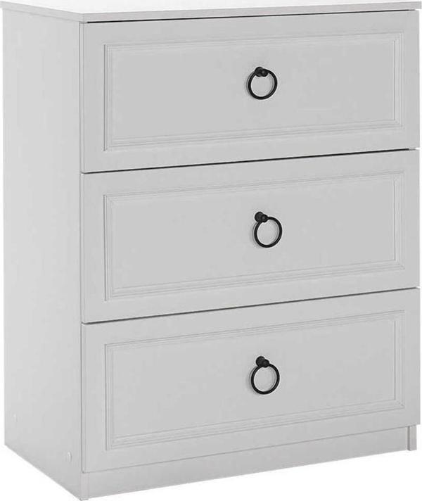 Adore Mobilya Hampton 3 Çekmeceli Şifonyer-mat Beyaz 72x93x44 Cm (gxyxd) - Image 1