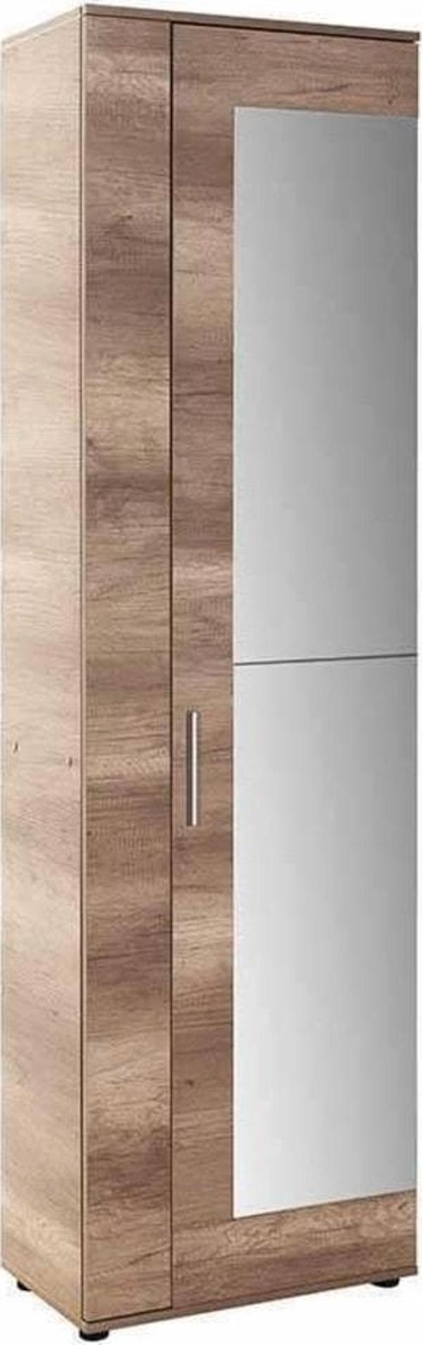 Adore Mobilya Antre 11 Raflı 2 Kapaklı Aynalı Ayakkabılık Açık Ceviz(tori) 60x212x36 Cm (gxyxd) - Image 1
