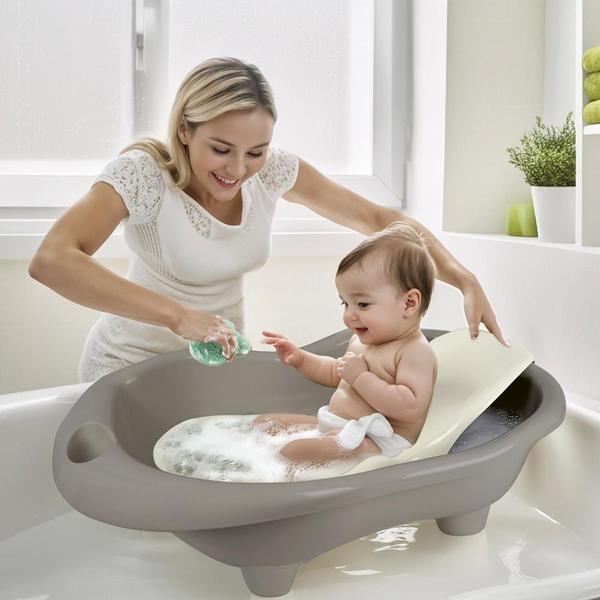 Nessiworld 7270 HİPPO OYUNCAK BEBEK YIKAMA KÜVETİ VE DESTEĞİ STONE GRİ - Image 1