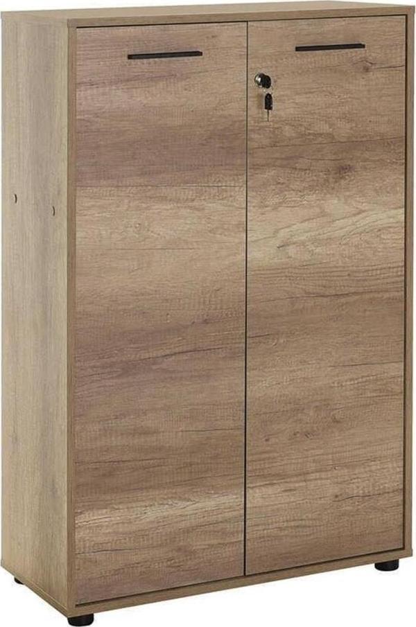 Adore Mobilya Newyork 3 Raflı Tam Kapaklı Kilitli Kitaplık-açık Ceviz(tori) 72x110x34 Cm (gxyxd) - Image 1