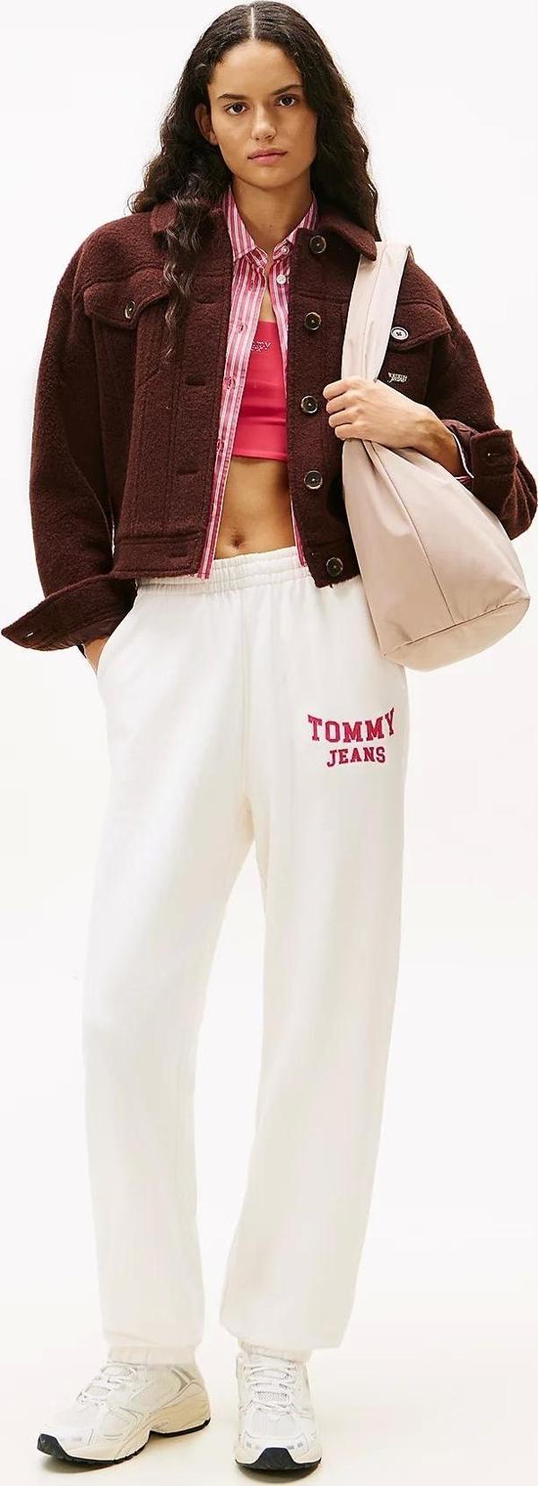 Tommy Jeans Kadın Kolej Tarzı Beyaz Eşofman Altı DW0DW22164YBH - Image 1