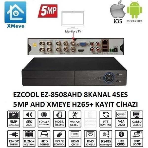 TEKNOTEG - OX - Ezcool Ez-8508ahd 8 Kanal 5 Mp 1hdd Xmeye Kayıt Cihazı - Image 1
