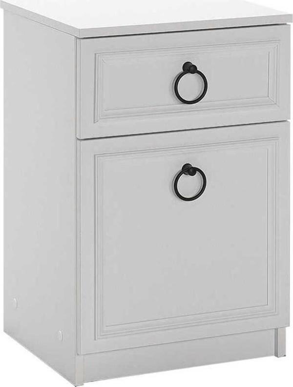 Adore Mobilya Hampton Çekmeceli Kapaklı Komodin-mat Beyaz 40x63x38 Cm (gxyxd) - Image 1