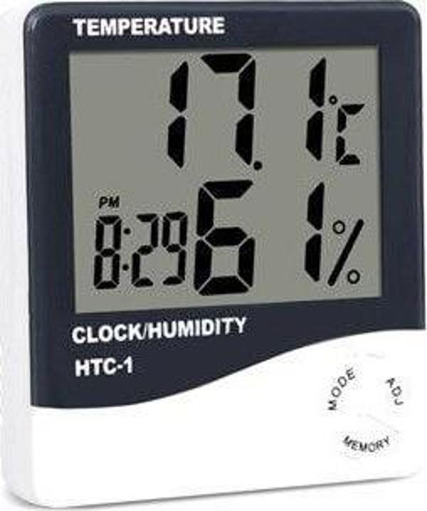 Sline Htc1 Termometre Nem + Hava Ölçer Saatli Sadece İç Ortam - Image 1