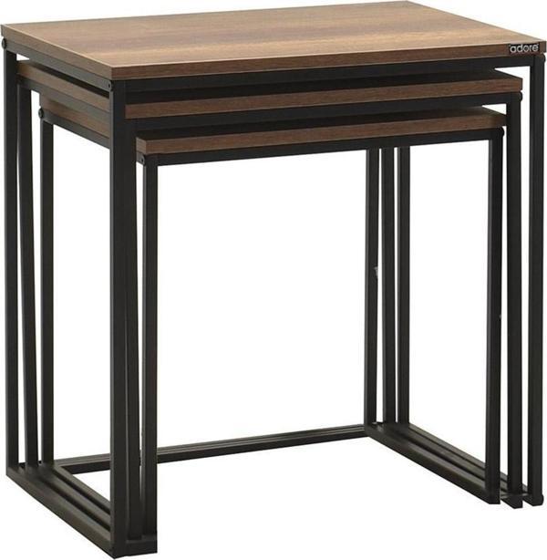 Adore Mobilya Profile 3'lü Zigon Sehpa - Koyu Ceviz (oslo Ceviz) 55x57x40 Cm (gxyxd) - Image 1