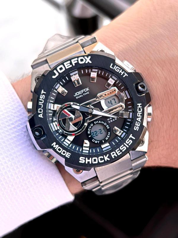 Joefox Çelik Kordon Dijital Ve Analog 2 Yıl Garantili 3 Atm Suya Dayanıklı Erkek Kol Saati JOE.CL10 - Image 1