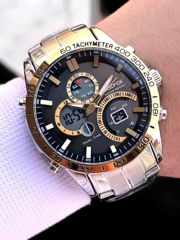 Joefox Çelik Kordon Dijital Ve Analog 2 Yıl Garantili 3 Atm Suya Dayanıklı Erkek Kol Saati JOE.CL04 - Image 1
