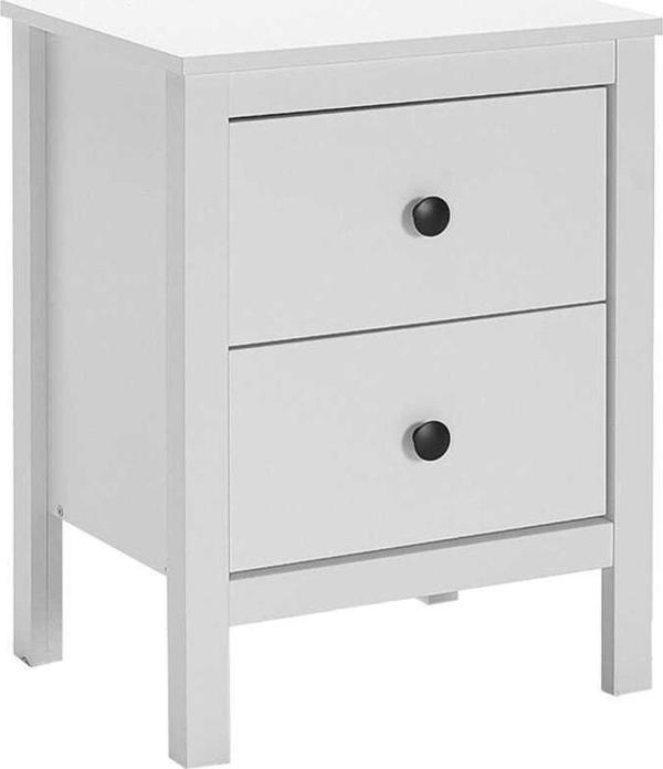 Adore Mobilya Rustik 2 Çekmeceli Komodin-mat Beyaz 46x61x39 Cm (gxyxd) - Image 1